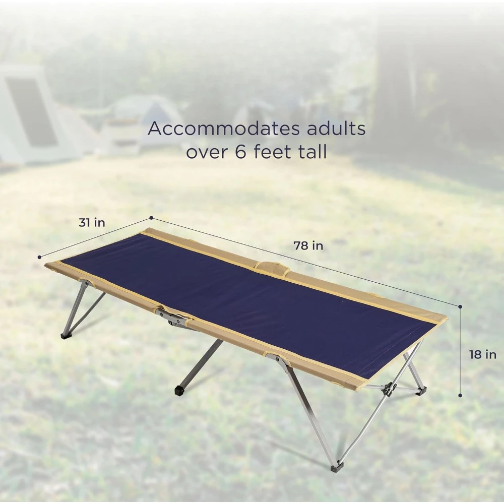 Outdoor Folding Bed -78 Inches Long X 31 Inches Wide X 18 Inches High - Capacity 330 Pounds, Easy To Assemble