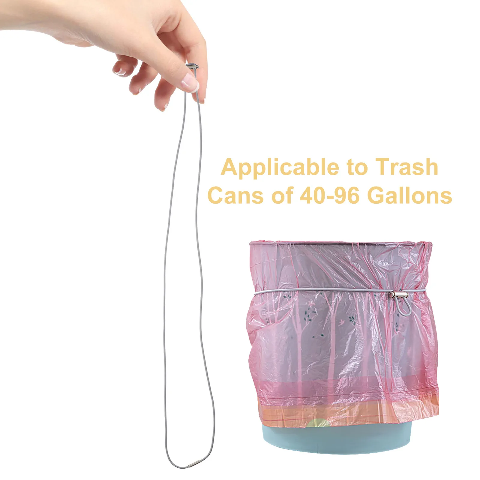 6Pcs Large Elastic Rubber Bands for Trash Cans Adjustable Garbage Bag Ties Secure Hold Outdoor Use Camping Picnic Party Waste