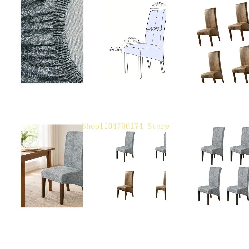 Matte PU Dining Chairs Slipcovers with Tool-Frees Stretch Construction, 4Pcs Top Sale
