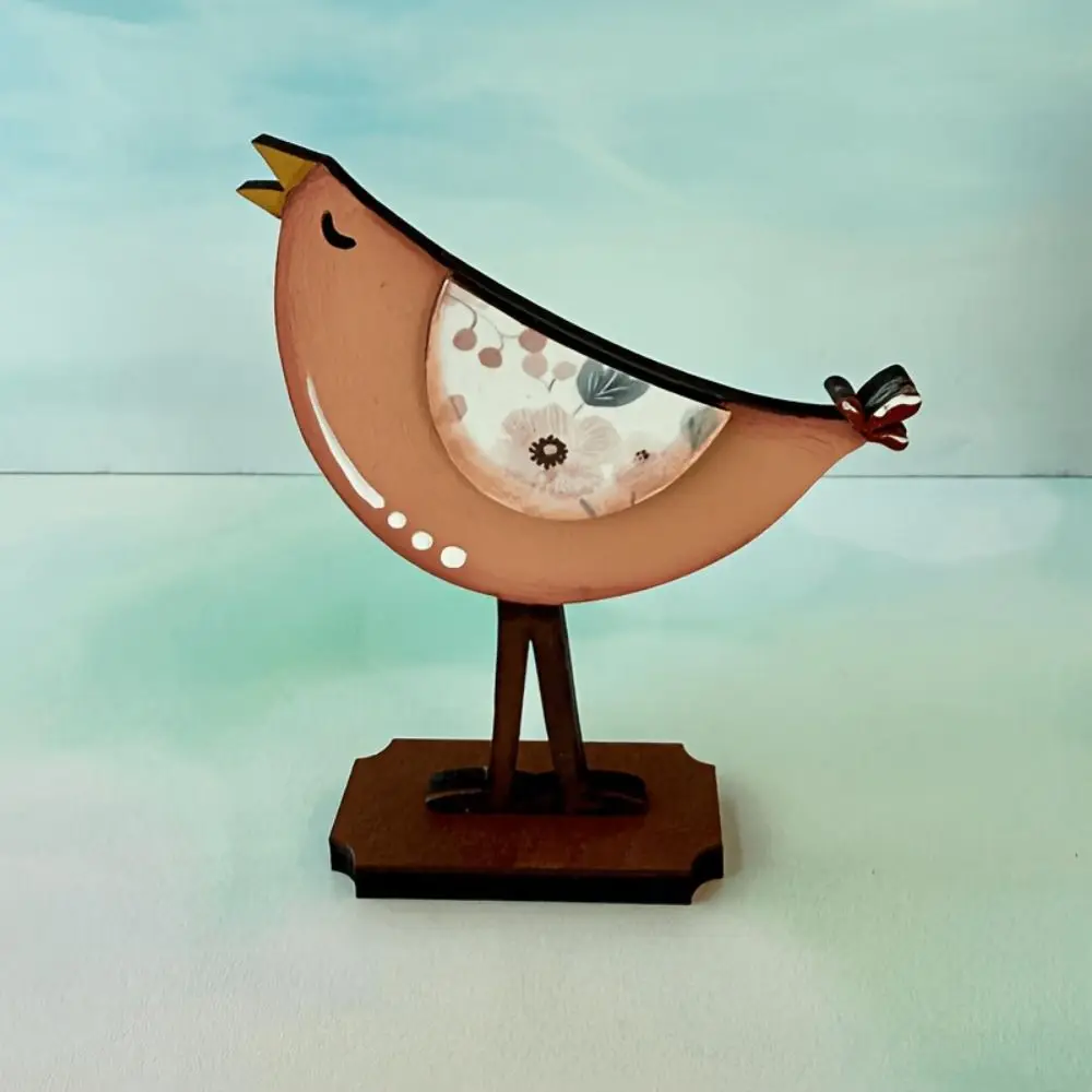 3pcs Nordic Style Wooden Bird Statue Sculptures Home Decoration Seagull Figurine Flower Patchwork Seabird Ornaments Beach Beauty