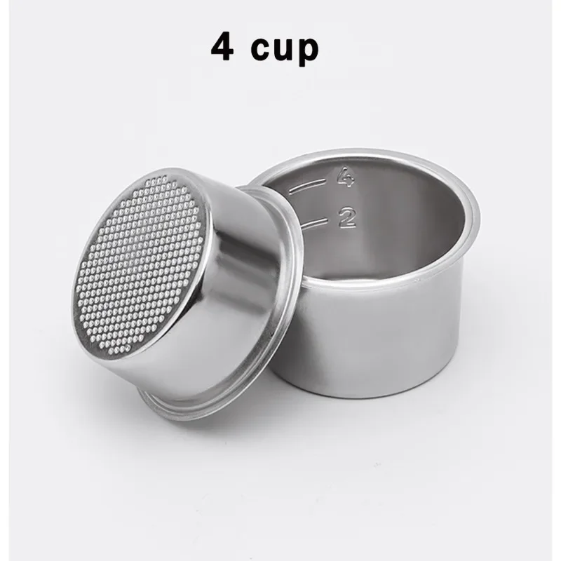 51mm Stainless Steel Coffee Filter Basket 1 Cup/2 Cups/4 Cups Coffee Powder Bowl Single/double Handle Bottomless Powder Bowl - Image 4