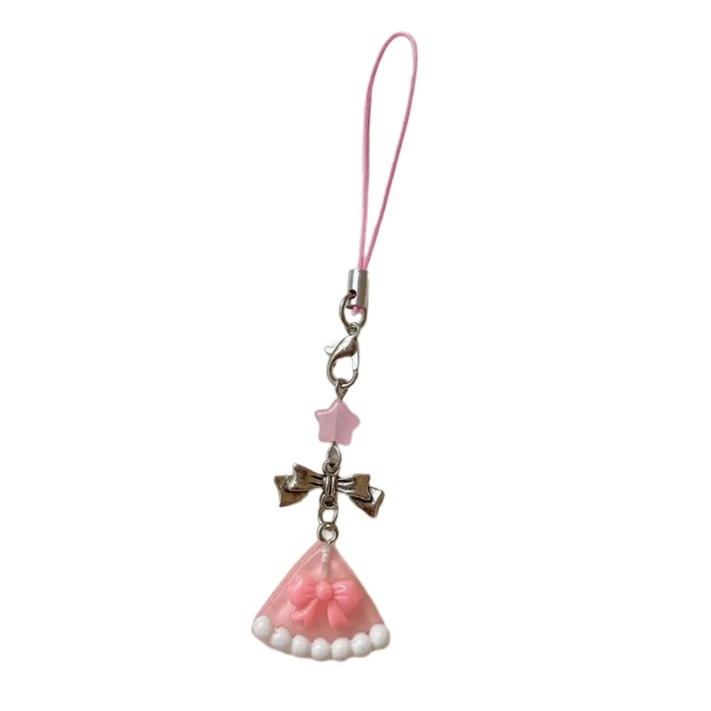 Elegant Bowknot and Cake Smartphone Chain Unique Phone Charm Bag Hanging Decors