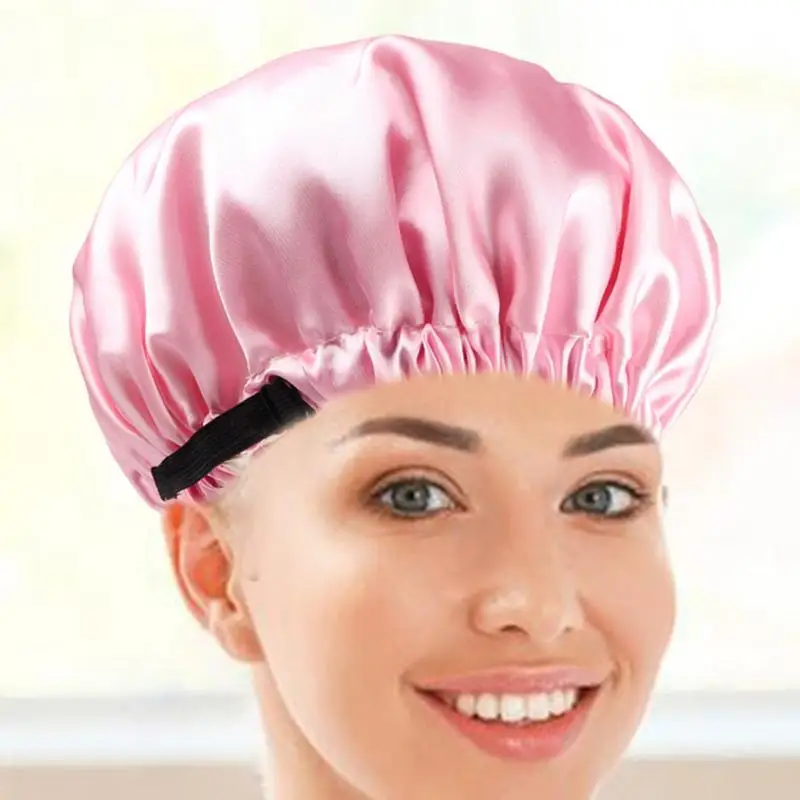 أغطية شعر للنساء للنوم، شعر مجعد، أغطية من الساتان، طبقة مزدوجة، شعر طويل وقصير، مناسب للسفر المنزلي، شعر نوم مرن