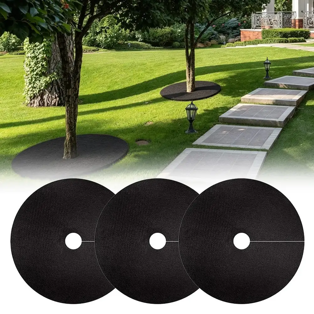 1-5pcs Non-Woven Tree Mulch Ring Weed Control Mat Reusable Garden Fabric Anti-Grass Root Protector Barrier Plant Cover 72-92cm