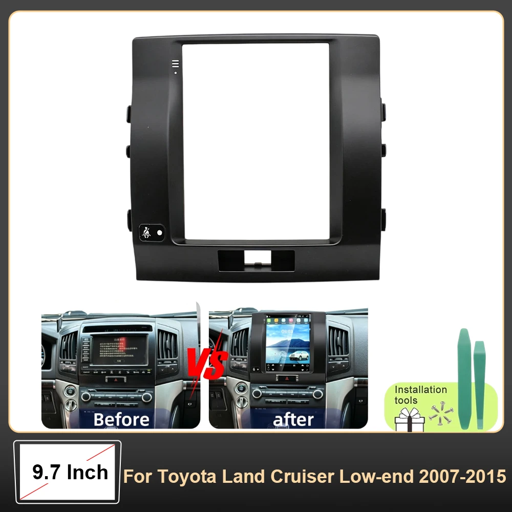 9.7 Inch Vertical Screen Android Head Unit Fascia Frame Dash Panel Kit For Toyota Land Cruiser Low-end 2007-2015