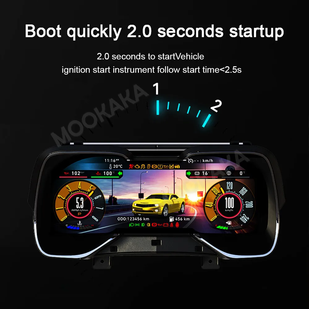 Digital Dashboard Cluster For Chevrolet Camaro 2010-2015 Instrument Panel Speedometer DisplayMeter Screen Car Carplay Navigation