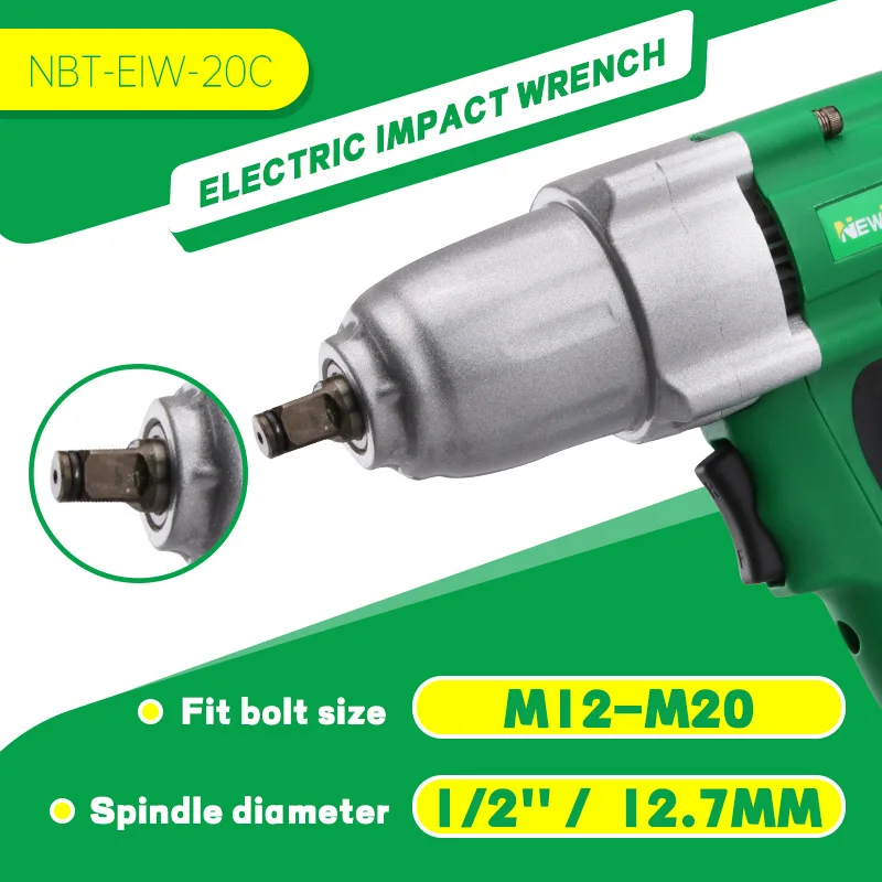 ปืนใหญ่ลมพลังสูง450W NBT-EIW-20C การบำรุงรักษายานยนต์12.7มม. (1/2 ") kunci Pas listrik แรงบิด260NM