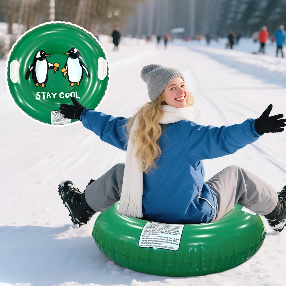 

1pc Inflatable Penguin Ski Ring Anti Rollover Thick Snowman Cold Resistant Ski Mat Suitable for Winter Ski Resort Entertainment