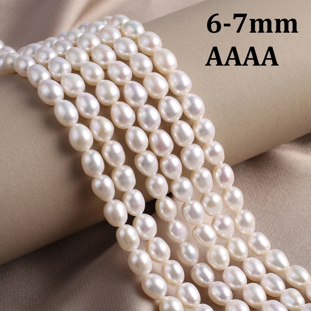 

AAAA 6-7mm High Quality Natural Freshwater Pearls Rice Shape Beads for Jewelry Making Supplies DIY Bracelet Necklace Accessories