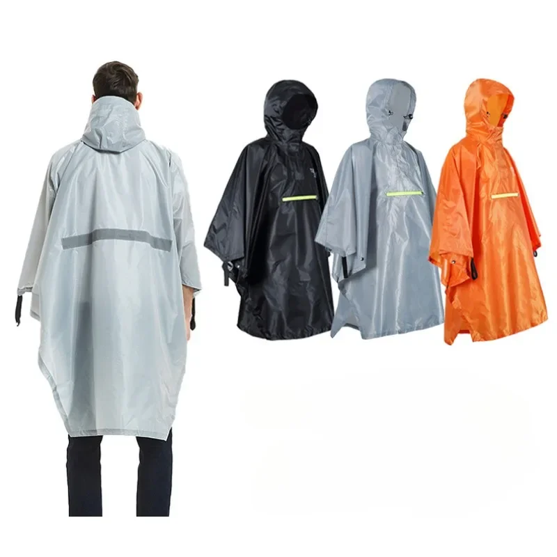 Men Women Raincoat Bicycle Raincoat Coat Rainwear with Reflector Rainproof Poncho with Reflective Strip