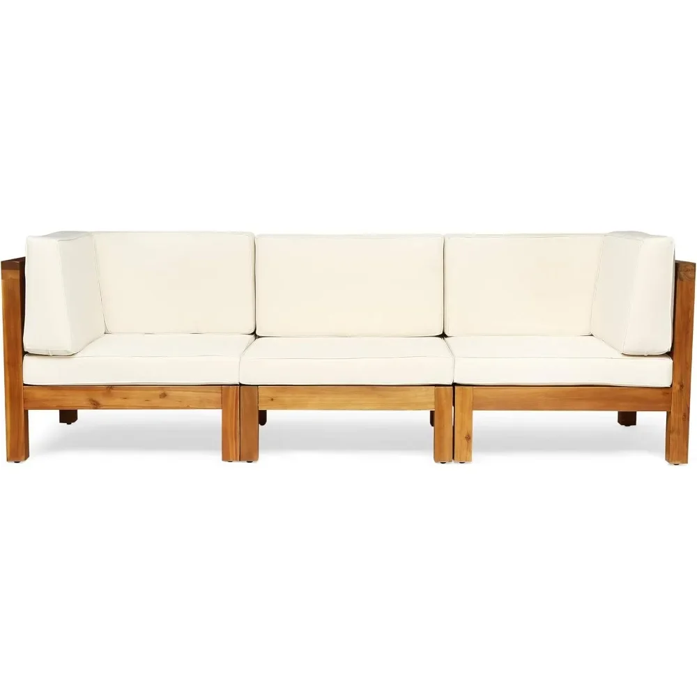 

Outdoor Sectional Sofa Set - 3-Seater - Acacia Wood - Outdoor Cushions