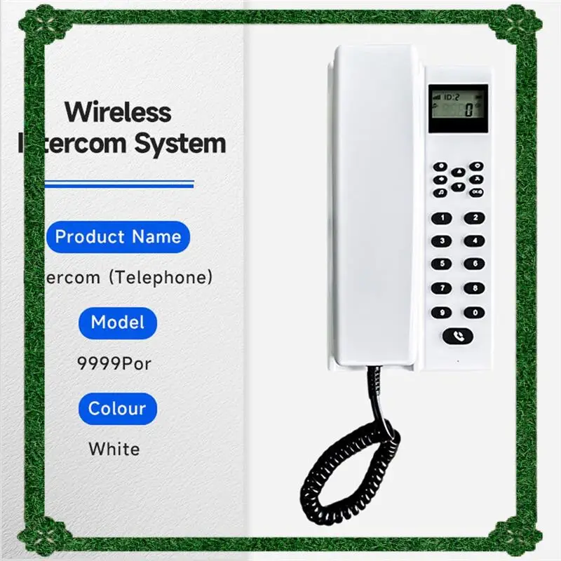 24-Hour Delivery 2.4Ghz Wireless Landline Phone Wireless Intercom For Home Office Long Distance Intercom,Multi-Room, EU Plug
