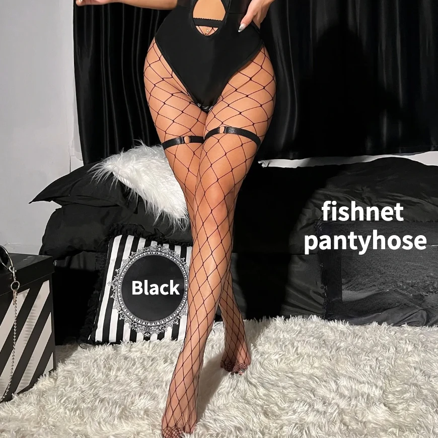 1Pcs Fishnet Tights 2023 New Women Big Mesh Pantyhose (no Incldue Other ) Sexy Costumes blue rose red green black