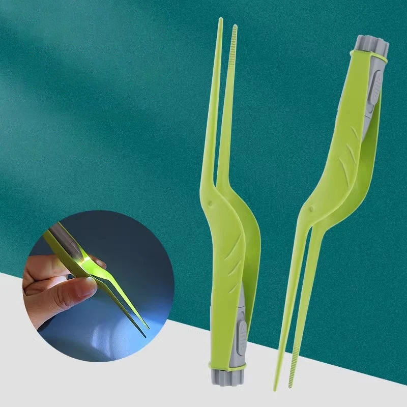 LED Flash Light Ear Wax Remover Spoon Visual Kids Ear Pick Tweezer Nose Ear Cleaning Care Tool