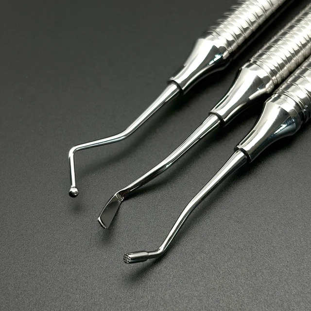 1 SZT. Instrument do wypełnień kompozytowych w stomatologii, dwustronne narzędzie ze stali nierdzewnej, szpatułka do wypełnień.