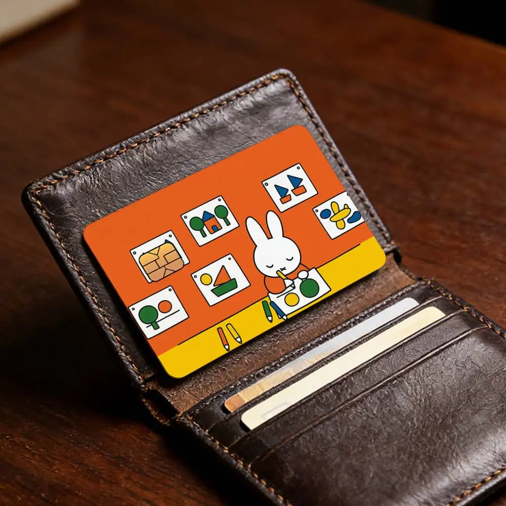 Cartoon-Hasenmotiv, süßes M-Miffy N-Nijntje-Design, exquisite Kartensticker für Debit-, Kredit- und Bankkarten, Schutzhülle, Geschenk für Schüler. – Detail 11
