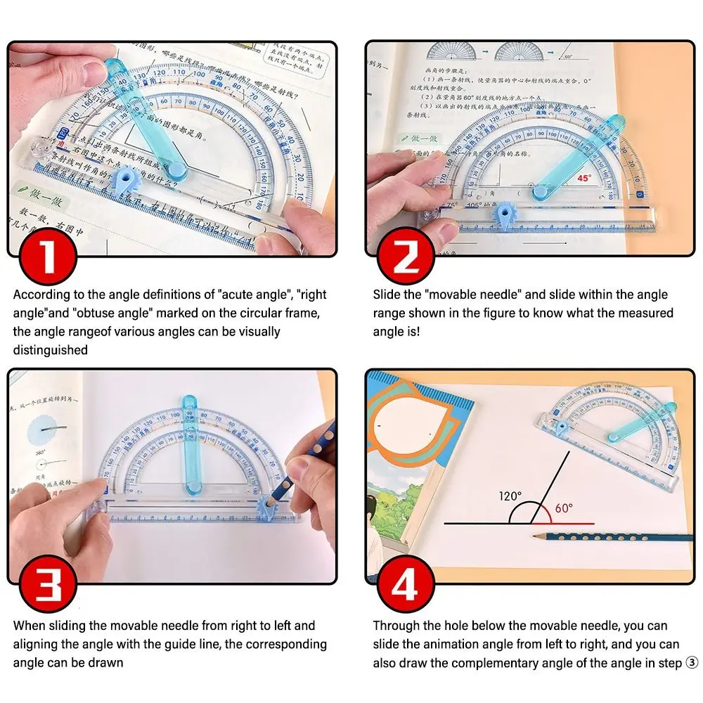 Multi-Function Activity Corner Demonstrator Draw Circle Tool Mathematics Teaching Aids Compasses Protractor Measuring Ruler