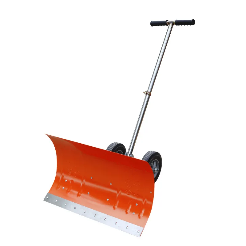 Wheeled Hand Push Snow Shovel With Wheels Rolling For Driveway Decks Doorway Sidewalks Handle Snow Removal Tool Gardening Tools