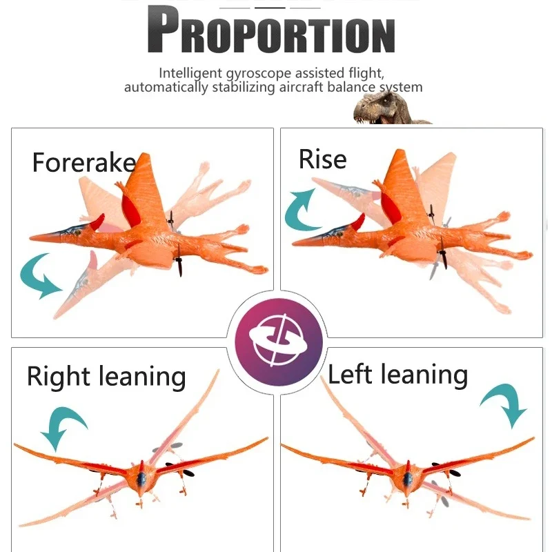 2.4G 원격 제어 공룡 비행기 EPP 폼 글라이드 항공기 고정 날개 프테로사우르스 비행기 RC 드론 장난감 어린이 크리스마스 선물