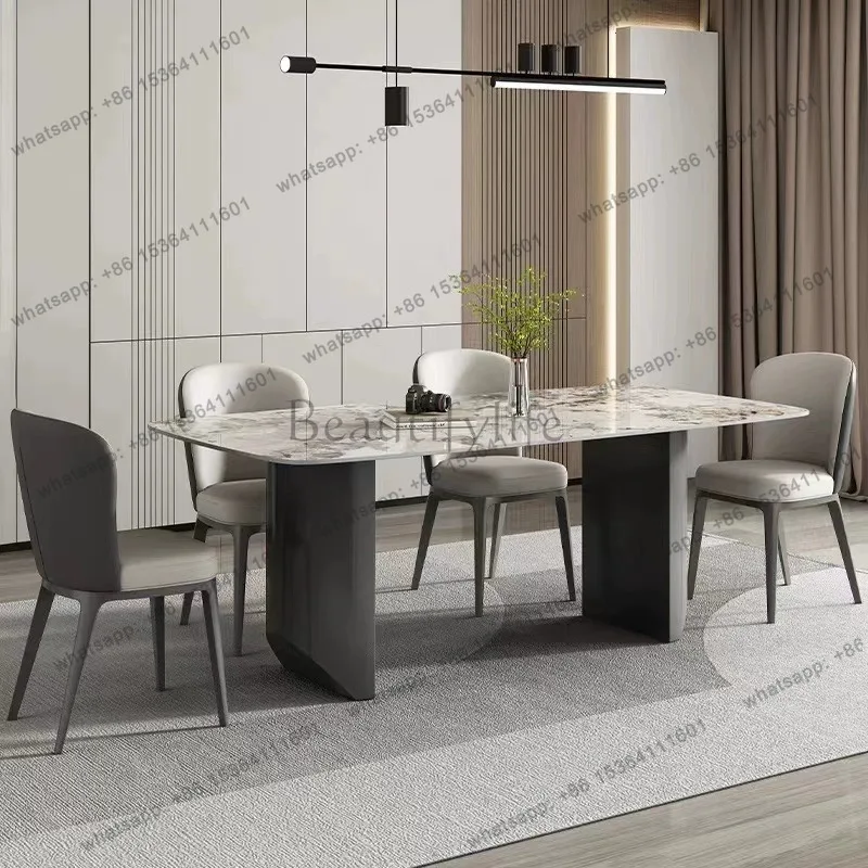 LJY Italian light luxury Pandora rock slab dining table modern simple rectangular home