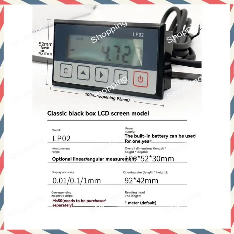M20K LP02 Magnetic Tape DRO Display Integrated Magnetic Scale Embedded Magnet Measurement System With Stain Belt Woodworking