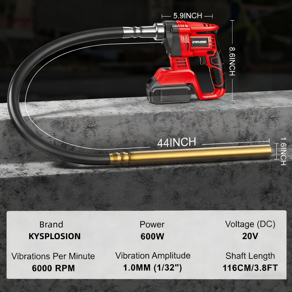 600W 6000RPM Brushless Portabl - Concrete Vibrator 评论和价格