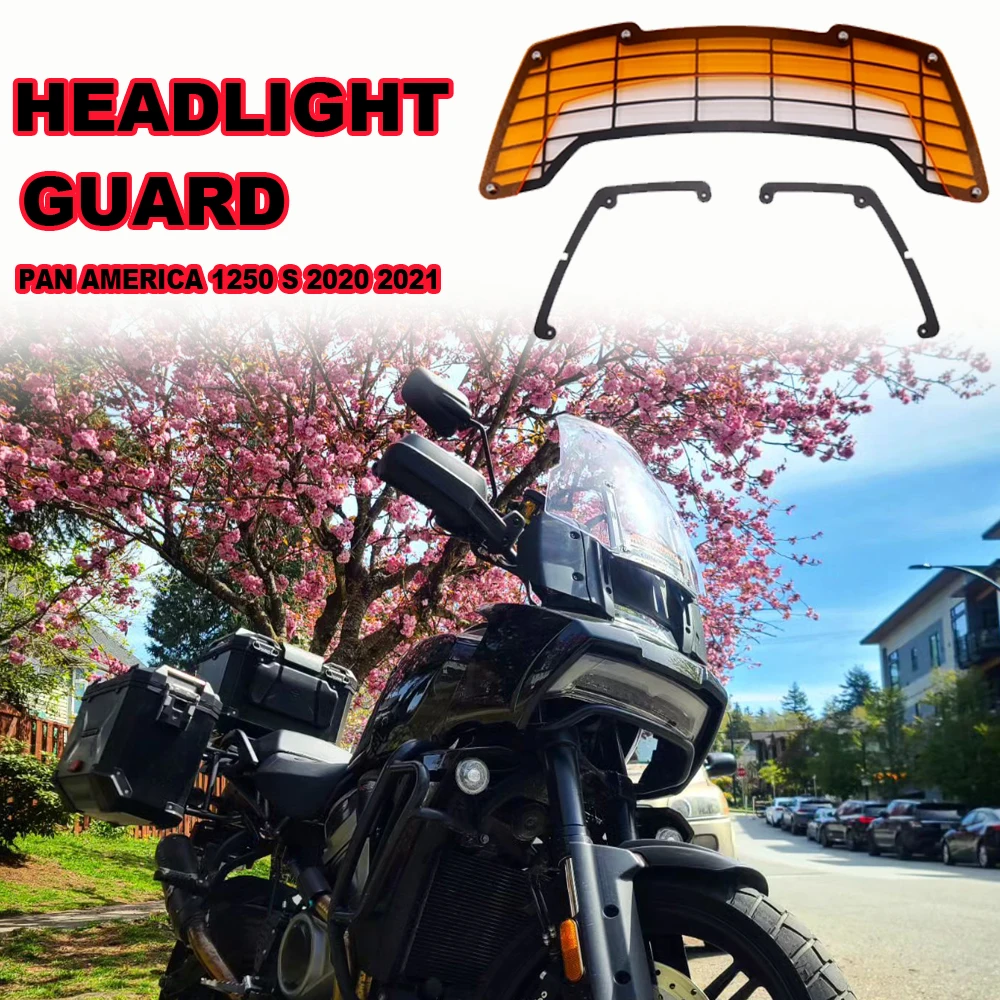 For PAN AMERICA 1250 S PA1250 PAN AMERICA 1250 2021 Motorcycle Headlight Guard Headlamp Grille Screen Protector Orange