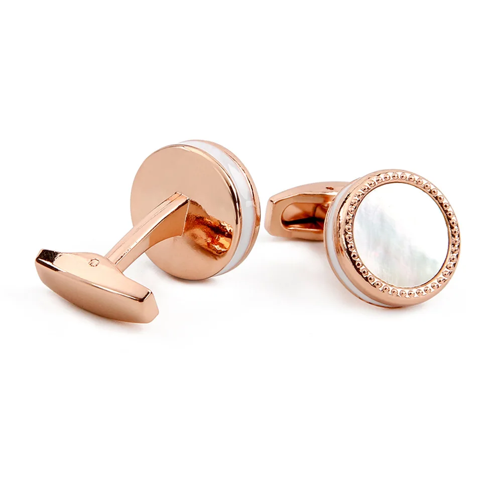 

KFLK French Shirt Shell Cufflinks for Men Brand Cuff links Button Rose Gold-Color High Quality guests New Arrival
