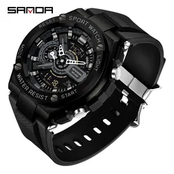 SANDA 3170 Handlift Light Korean Edition Multi functional Sports Waterproof and Shockproof Alarm Clock Men's Watch New