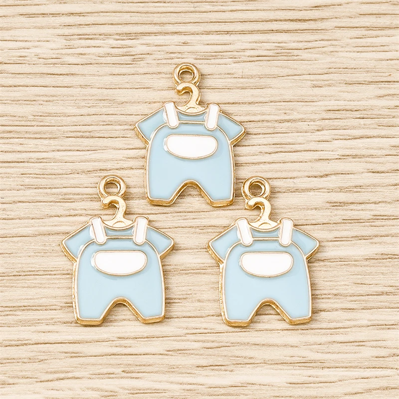 10 Stück Cartoon Emaille Baby Flasche Kleidung Charms Anhänger für Schmuckherstellung Ohrringe Halsketten Zubehör DIY Bastelbedarf – Detail 2