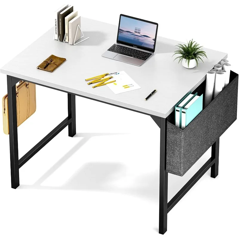 

Computer Desk - 32 Inch Small Office Writing Work Study Kids Student Teacher Home Bedroom Table Storage Bag Headphone