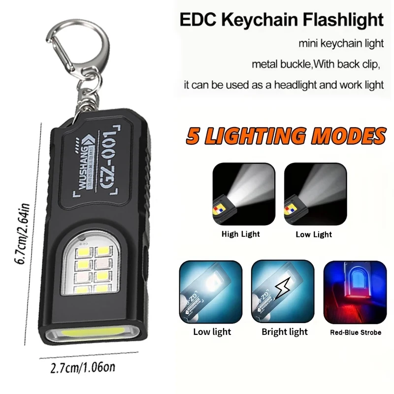 Sicherheit blinkende Arbeitsleuchte Warnleuchte starkes Licht Mini tragbar Outdoor Wartung Notfall EDC Taschenlampe Messerkappe Cli