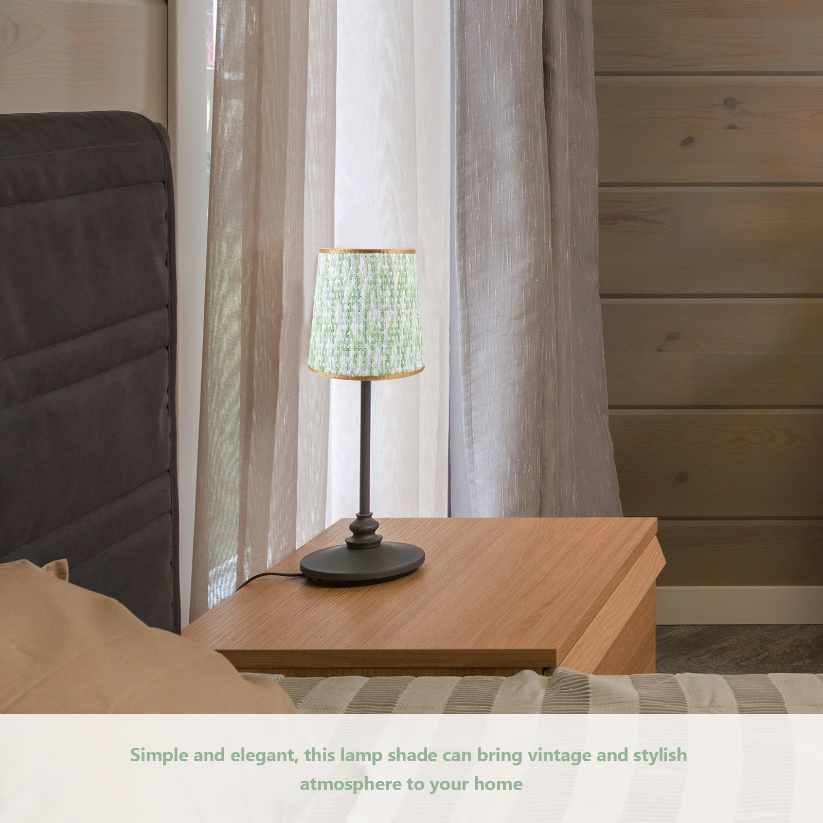 

Colorful Lampshade Fabric Drum Light Hollow Decorative Shades Replacement Cover Handwoven Vintage Style Bedroom Living Room