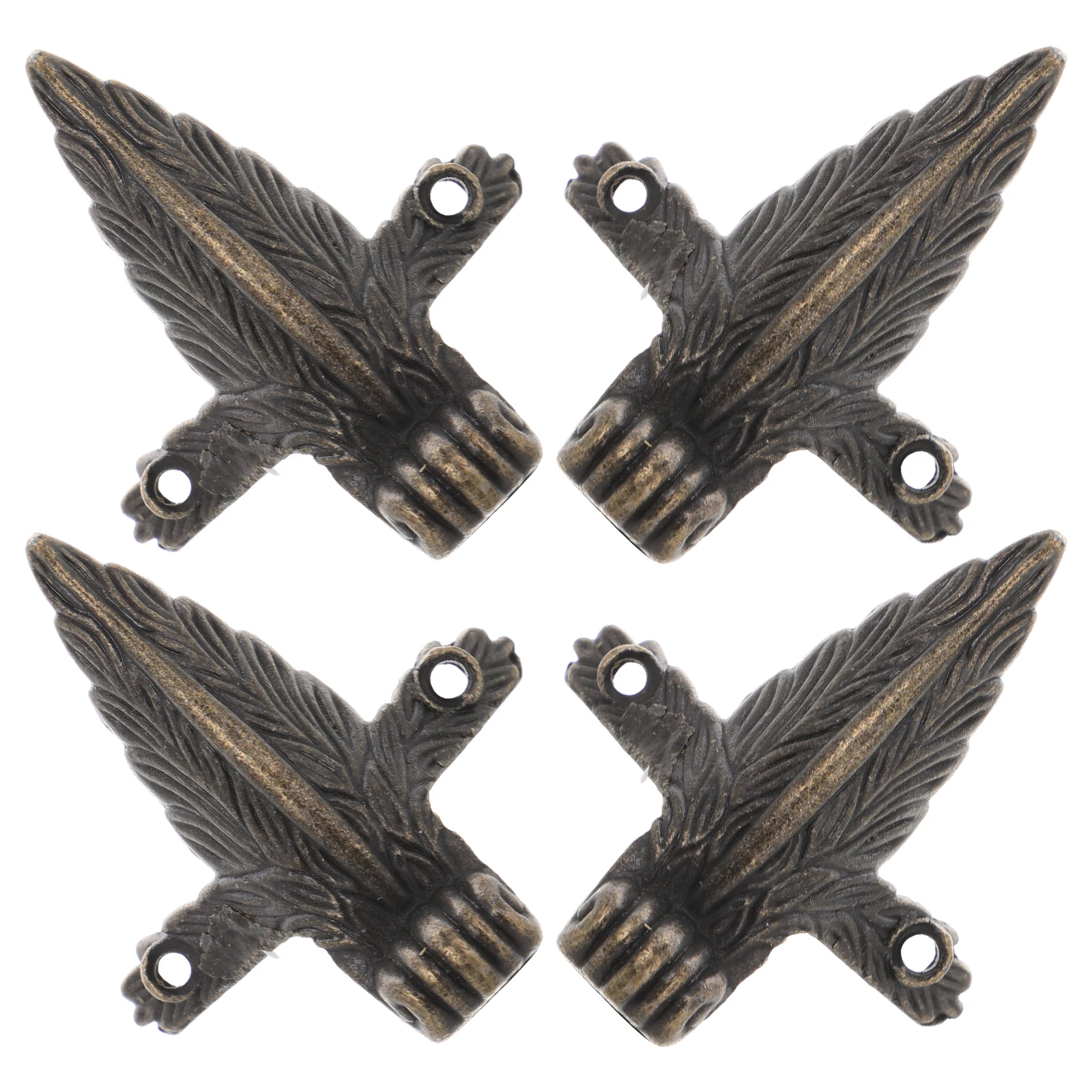 

4Set Vintage Decorative Cabinet Feet Zinc Alloy Metal Legs Jewelry Replacement Legs Sturdy Support Easy Install