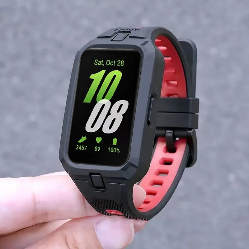 2-in-1 Silikonarmband + Hülle für Samsung Galaxy Fit 3 Smartwatch, Ersatz-Sportarmband Correa für Samsung Fit 3 Armband – Detail 1
