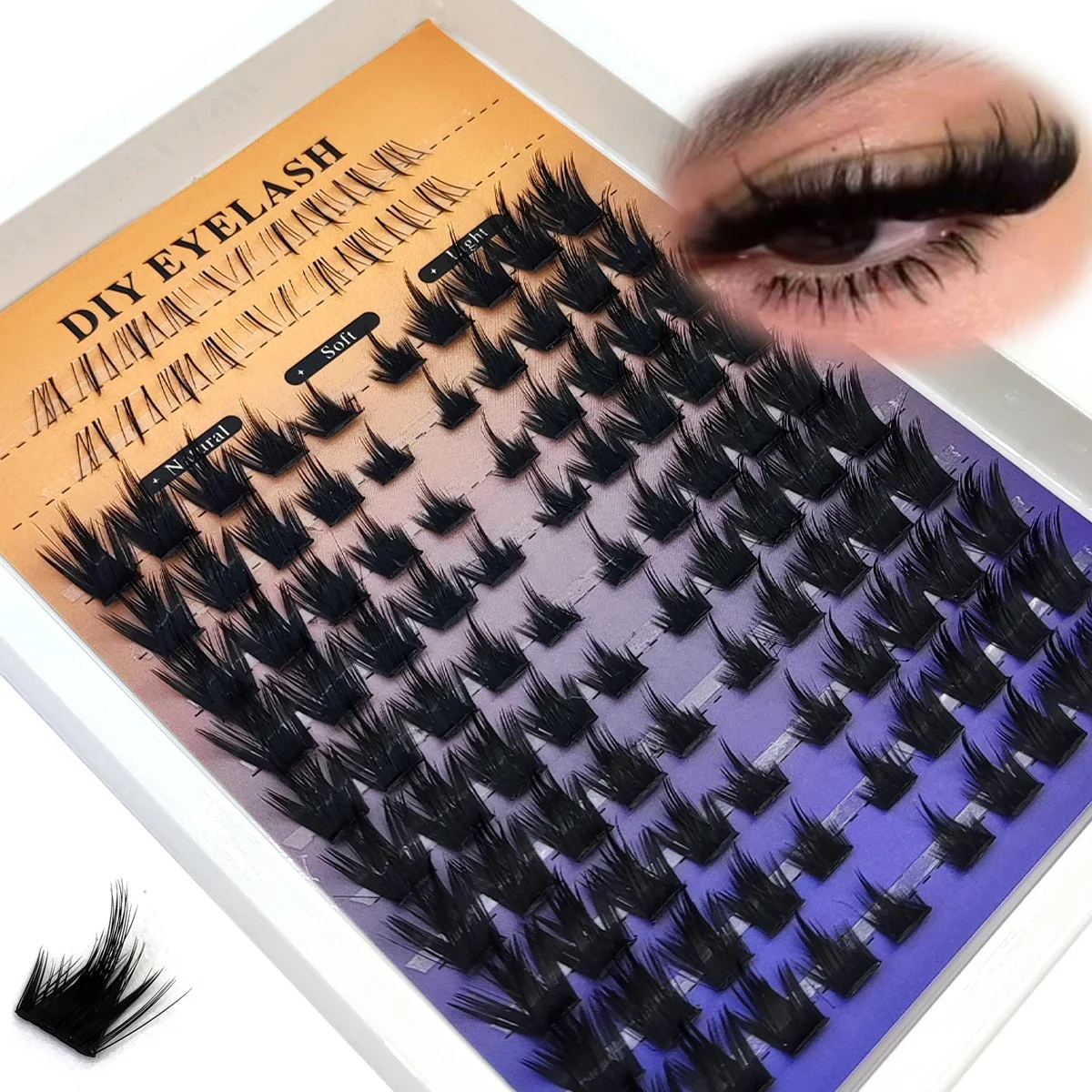 HBZGTLAD Vorgefertigte Fox-Eye Fluffy Lashes Manga Wimpernbüschel Natürliche Katzenaugen-Wimpern mit Spitzen-Wimpernbüscheln und unteren Wimpern – Detail 22