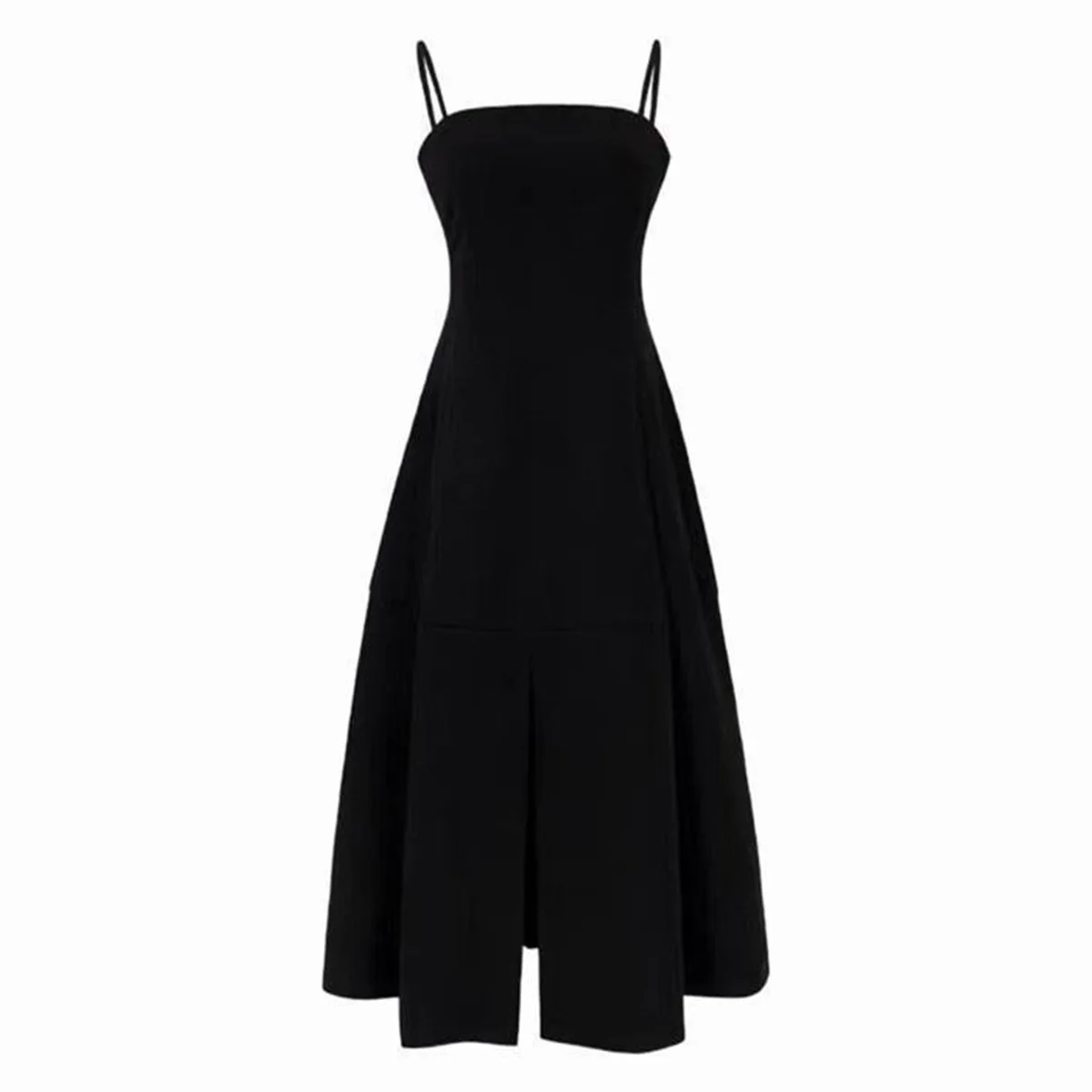 Robe Longue à Col Licou pour Femme, Tenue Française, Noire, Sexy, Taille Haute, Ouverte, Tempérament, ixd'Anniversaire, Club, Camisole, Nouvelle Collection Été