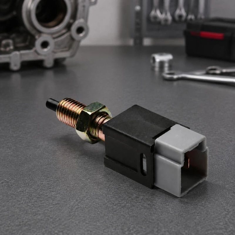 Automotive Brake Light Control Device 25320-75A0E 83311AA010 with Integrated Electrical Port and Threaded Locknut Stem for 68UF