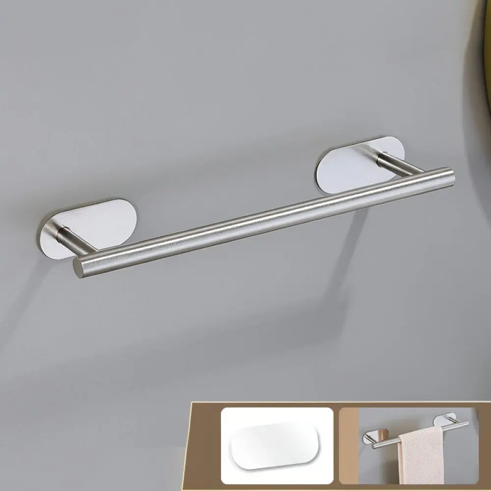 Modern Bathroom Hardware Set Punch Free Stainless Steel Towel Rack Holder Wall Mounted Organizer For Home Decor Storage