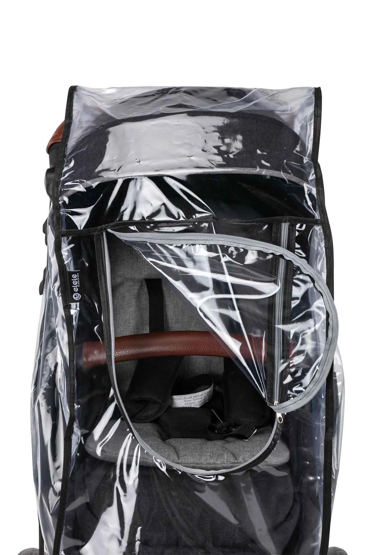 Luxe Kinderwagen Regenjas Zwart Met Rits/