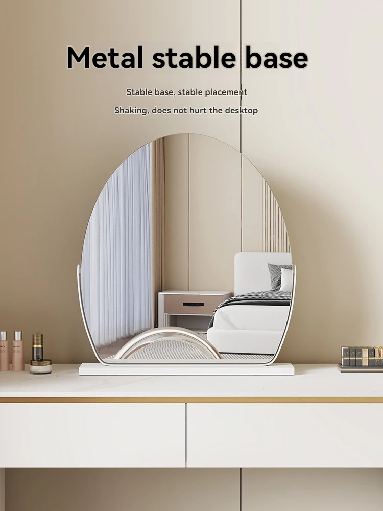 Elliptische high-definition make-upspiegel, draaibare desktop make-upspiegel, dressingspiegel, lichte luxe slaapkamer dressing spiegel