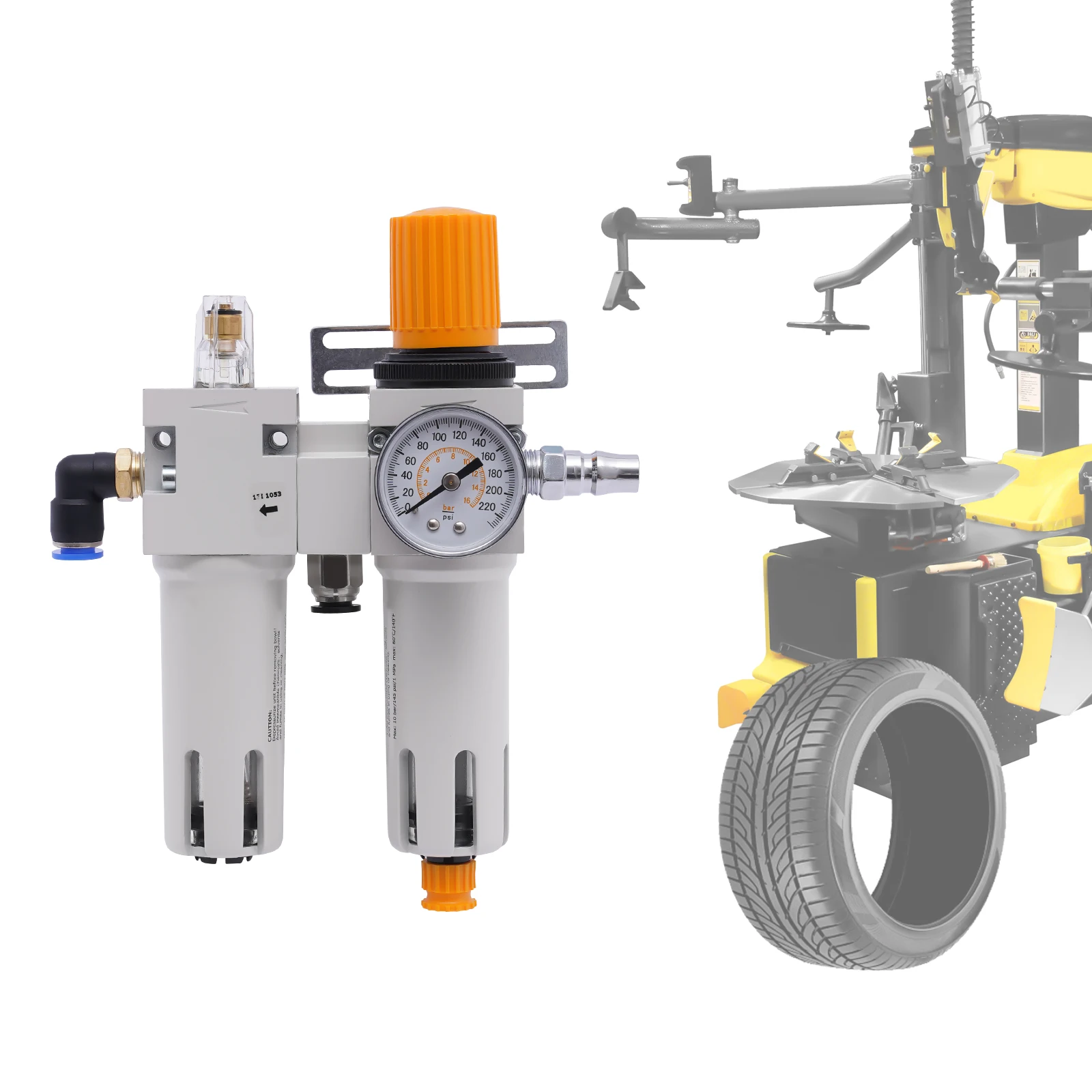 

Tire Changer Oil Water Separator with Pressure Gauge, Air Pressor Oil Water Regulator Separator, Tire Changer Accessories