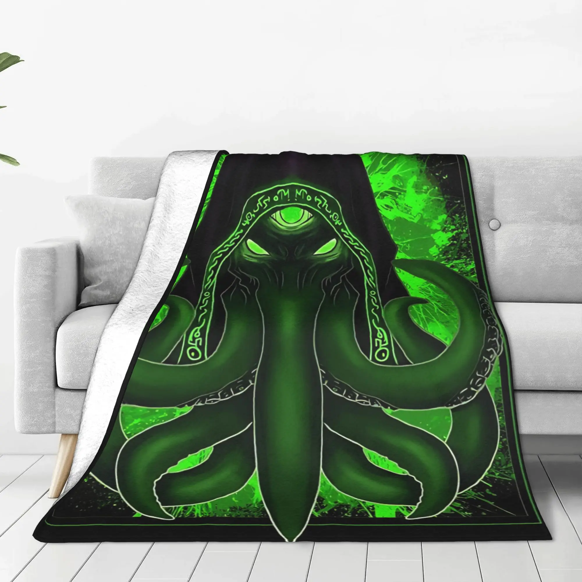 1PC Home Cutecore dark tentacle monster  Eye Of Cthulhu Blanket Super Cosy Plush Home Living Room Sofa Halloween