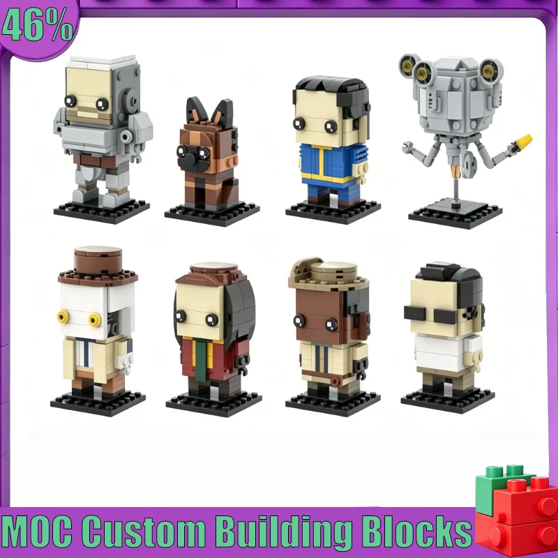 881PCS Character Bundle Brickheadz Style Figure Model Custom Building Blocks DIY Assembly Educational Toy Home Collection Gifts