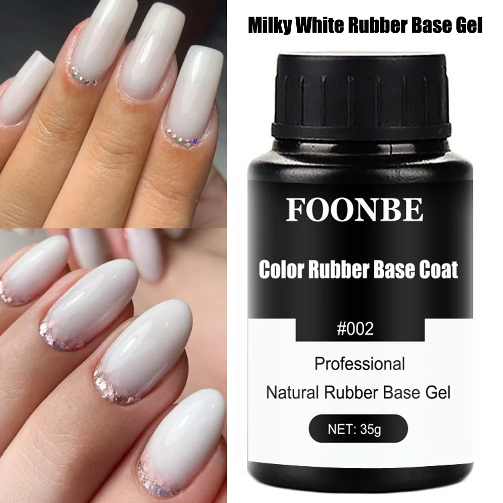 

Color Rubber Base Gel 2 In 1 Glitter Milky White Base Gel Nail Polish Base Coat UV Gel Nail Polish New 8 Color Nail Base Gel