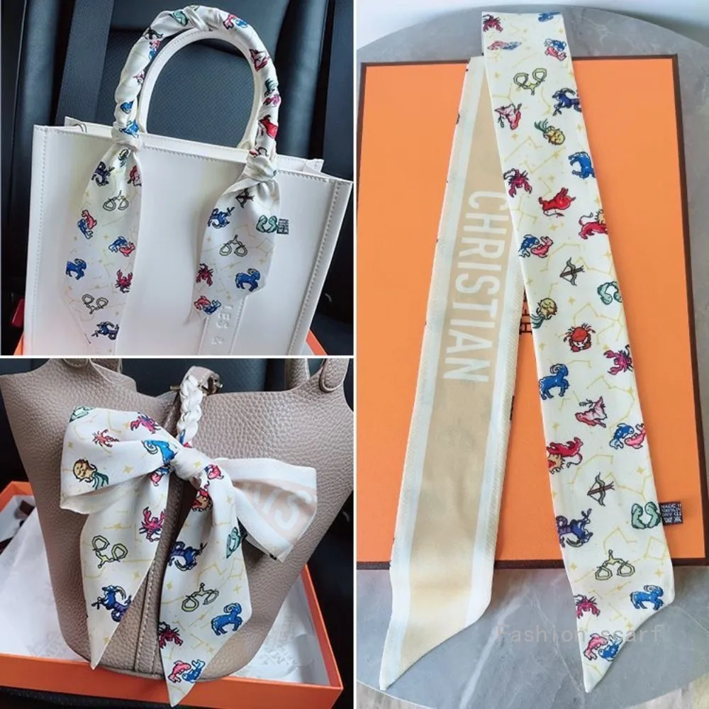 

Korean Version of Long Silk Scarves Girls' Accessories Fashion Foreign Style Thin and Narrow Scarves Thin Versatile Headscarves