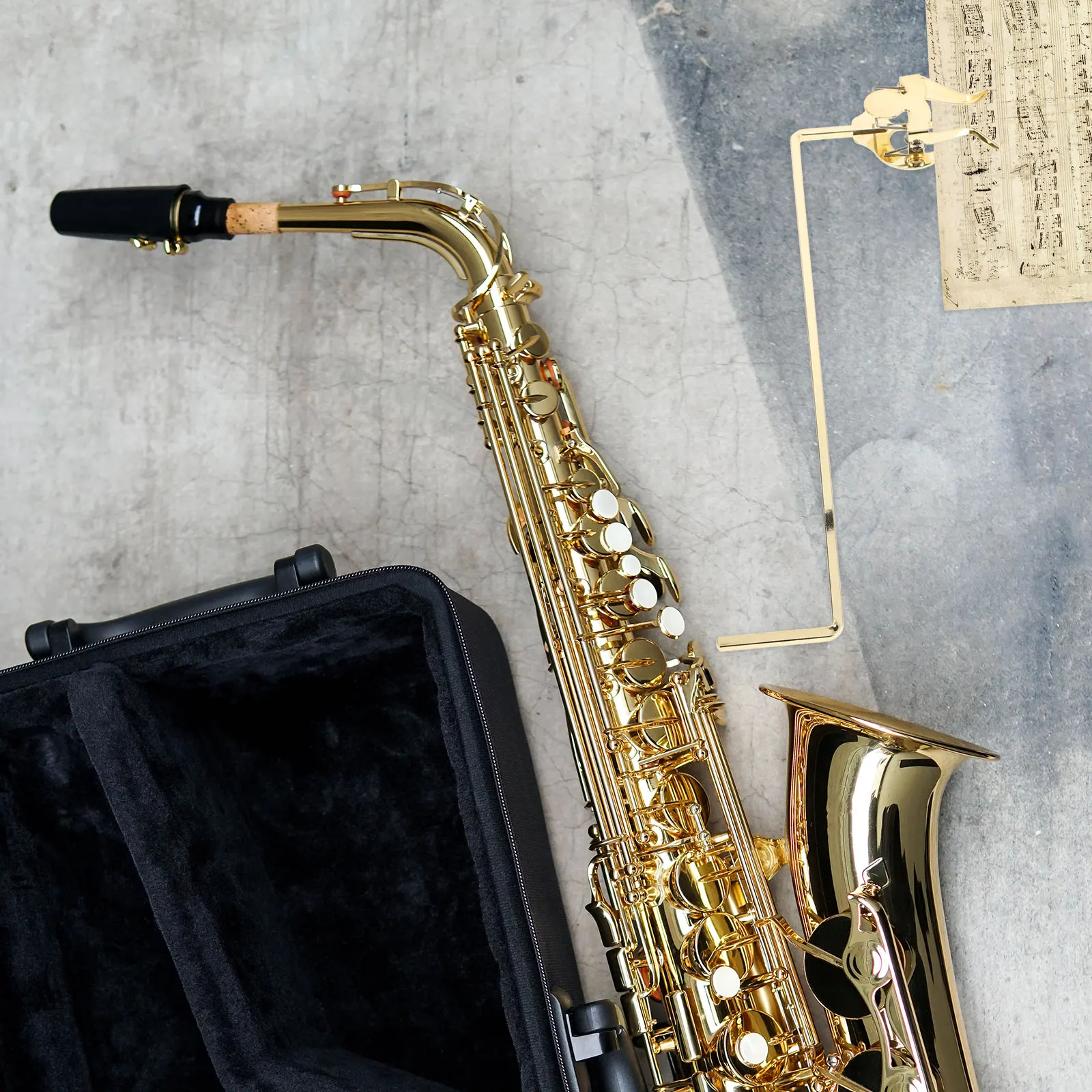 

Saxophone Sheet Music Clip Stand For Alto Saxophone Lyre Holder Portable Design Adjustable Clamping Force Durable Material Mini