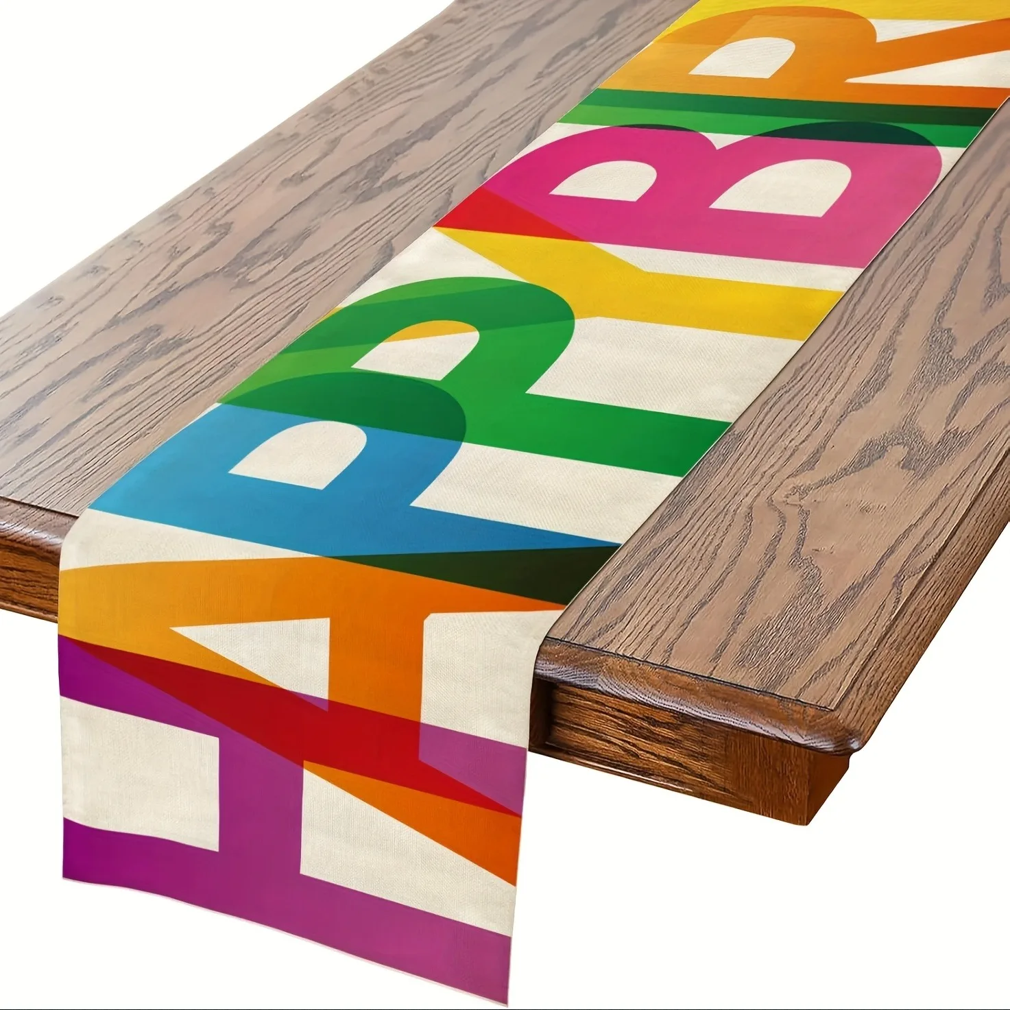 

Скатерть с надписью «С Днем Рождения» для кухни, столовой, красочная льняная скатерть, украшение для стола, флаг для дома и улицы, семейная вечеринка