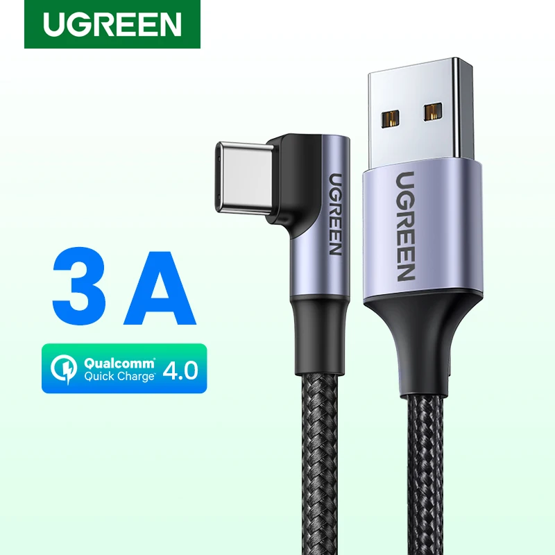 

Кабель Ugreen USB-Type C для телефонов Android, угловой, 3A, 0.5-2 м