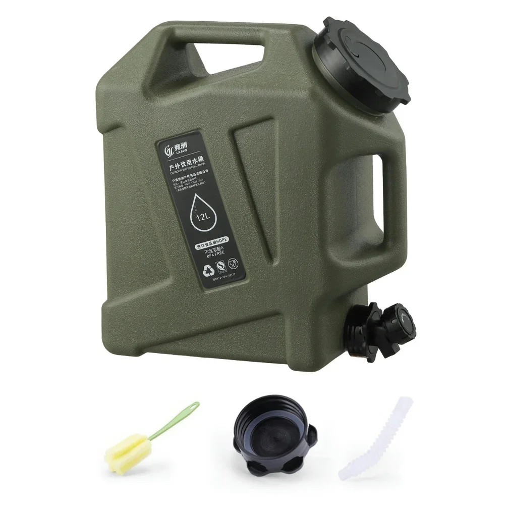 Contenedor de agua para acampar de 7-15L, cubo de agua para exteriores, bolsa de agua portátil de gran capacidad, grifo desmontable, tanque de agua para Picnic
